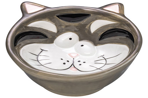 Миска для домашних питомцев 250 мл 15*13*4,5 см Котик, серый, керамика - Elan gallery фото 6