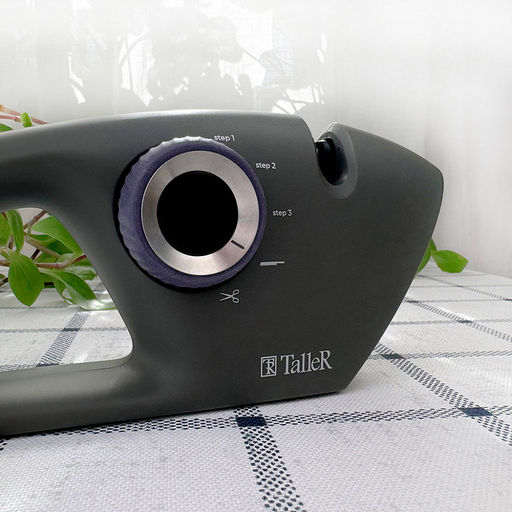 Точилка для ножей Дартфорд 25,7х9,6х5,3см, пластмассовый корпус, темно-серый, прорезиненная поворотная ручка переключения, силиконовые противоскользящие протекторы, ручка фиолетового цвета, цветная коробка, TalleR - Домашняя мода фото 2