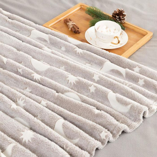 Плед светящийся в темноте Этель Луна 200*220 см,100% п/э, корал-флис  фото 8