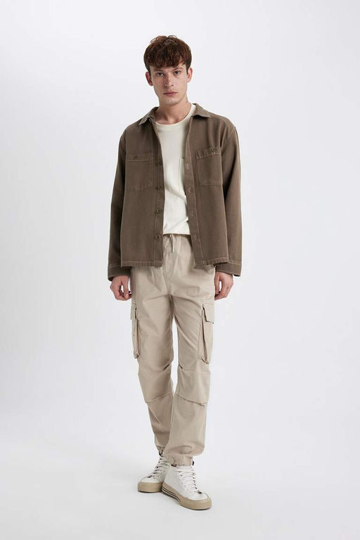 Хлопковая рубашка с длинными рукавами Relax Fit - Defacto фото 5