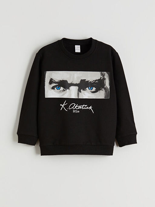 Atat?rk Bask?l? Erkek ?ocuk Sweatshirt