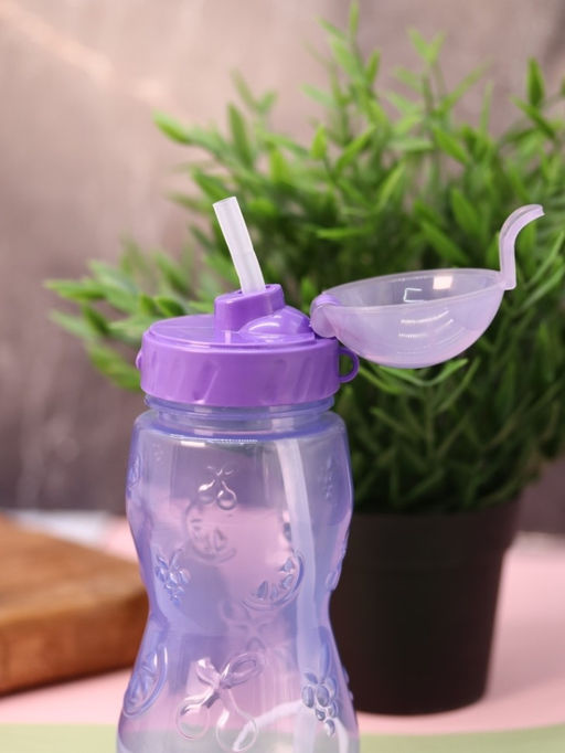 Бутылка "Fruit" с трубочкой, purple (400 ml)