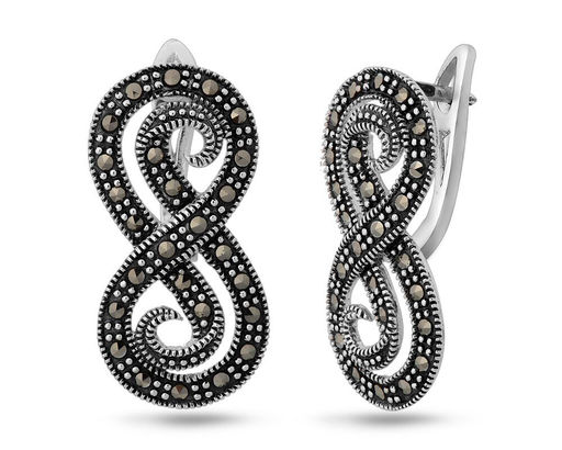 Серьги, марказит, SL-AGA1591