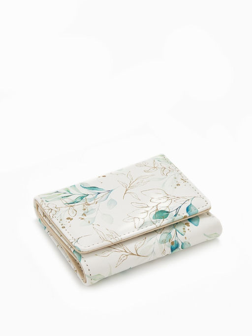 Кошелёк женский на кнопке, 10.5?2.5?8.5 см, с цветочным принтом, разноцветный