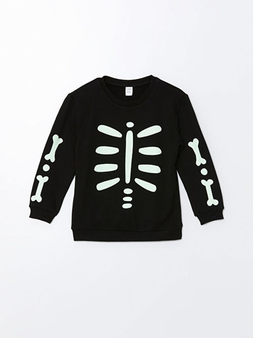 H12 Bisiklet Yaka Uzun Kollu Erkek Bebek Sweatshirt