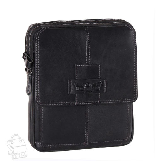 Сумка мужская кожаная 4105-1TR black Tough Ryder в Новосибирске