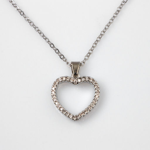 Кулон на цепочке «Подари счастье», циркон, сердце, белый в серебре, 45 см