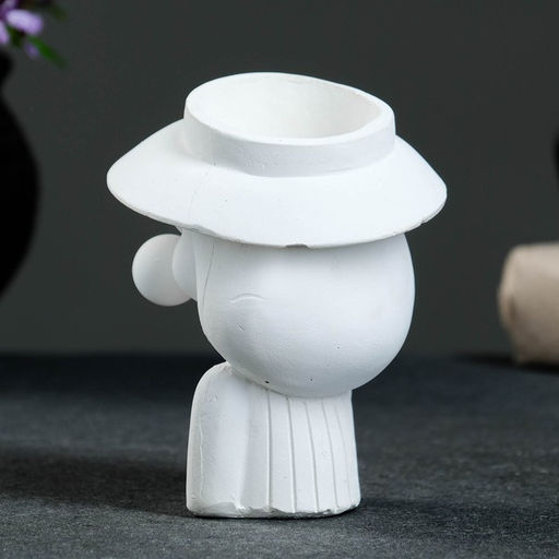 Фигурное кашпо для цветов Девочка со жвачкой, 50 мл, 11?9?9 см, гипс, белое - Хорошие сувениры фото 3