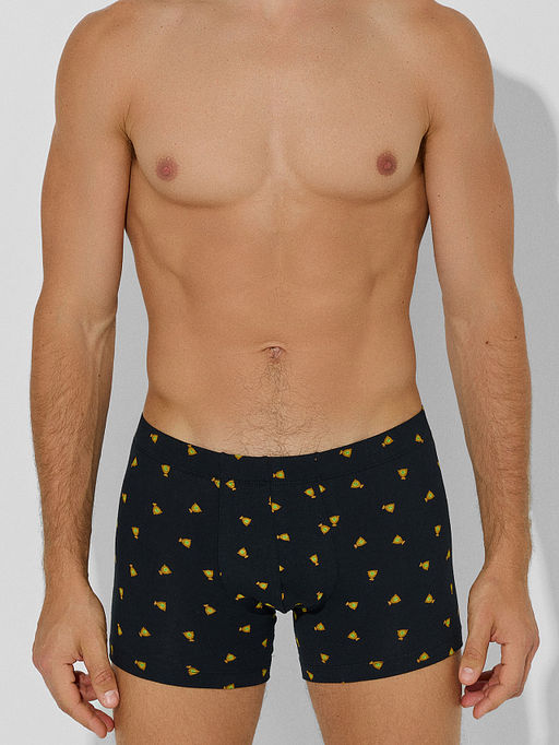 Цена за 2 штуки! Трусы боксеры мужские черные с принтом