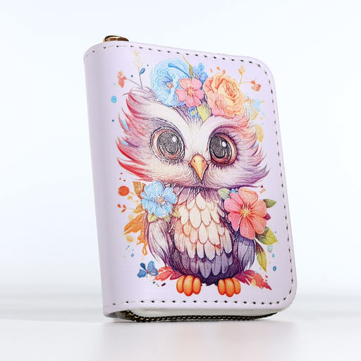 Кошелёк детский «Сова», на молнии, белый