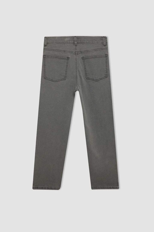 Прямые джинсовые брюки прямого кроя для мальчика - Defacto фото 3