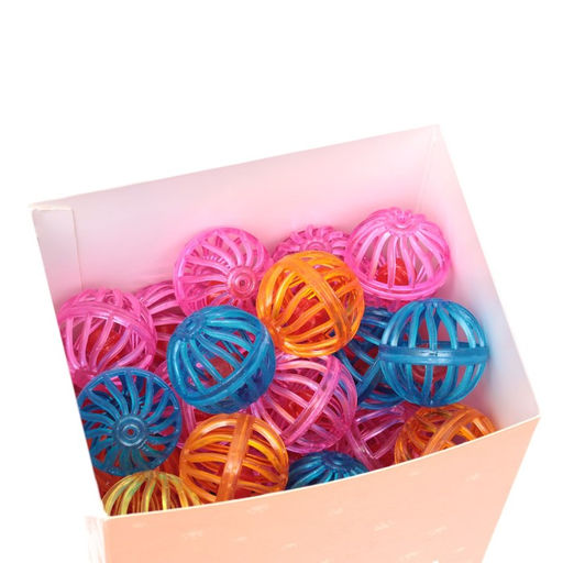Цена за 50 шт. Шарик для кошек Завитушки, 4 см, фасовка в коробку по 50 шт, микс цветов - Пижон фото 7