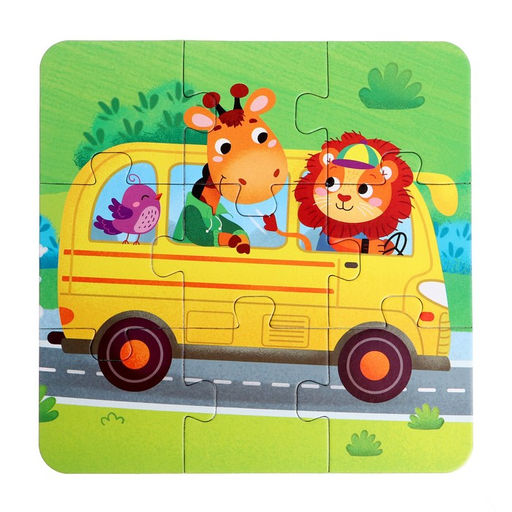 Пазлы 4 в 1 в металлической коробке Едем, плывём, летим, 4, 6, 9, 12 деталей - Puzzle time фото 5