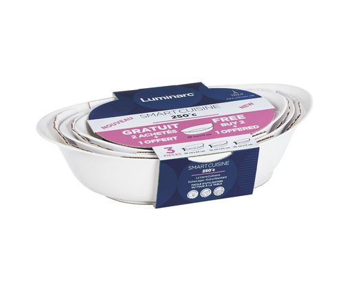 Набор блюд для запекания SMART CUISINE CARINE 3шт (38x23см + 32x20см + 29x17см) овальных
