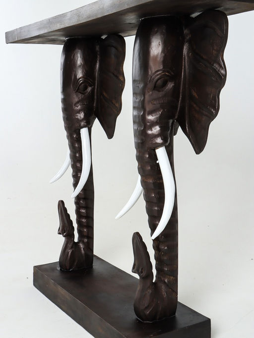 Стол «Слоны», 100×30×90 см, дерево албезия