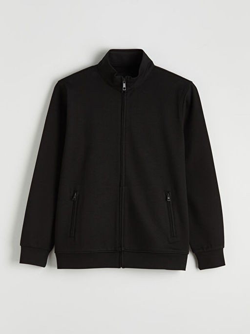 Dik Yaka Erkek Fermuarl? Sweatshirt