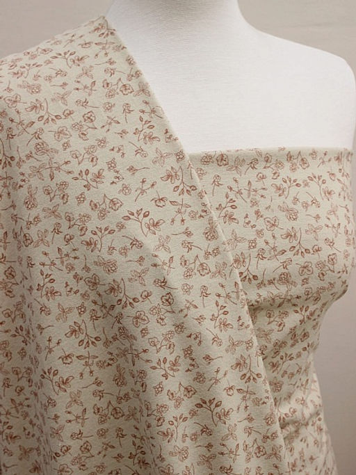 Теплый хлопок Кассия цв.св.бежево-оливковый, ш.1.5м, хлопок-100%, 150гр/м.кв - Купава фото 5