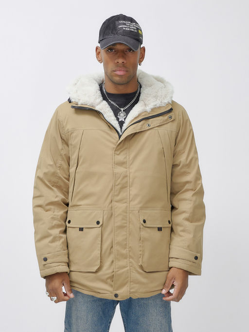 Парка мужская зимняя удлиненная с мехом хаки цвета 8753G - Mtforce фото 4