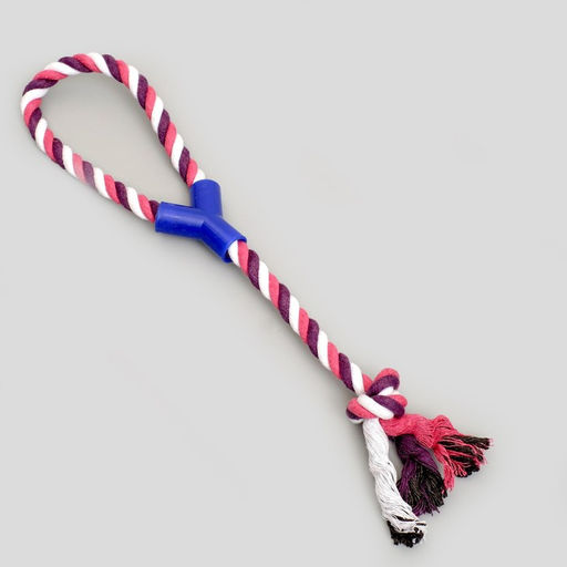 Игрушка канатная Узел с ручкой, до 100 г, до 42 см, микс цветов - Пижон фото 2