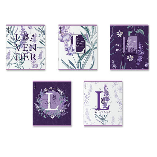 Цена за 5 шт. Тетрадь общая ученическая ErichKrause Lavender, 48 листов, клетка, выборочный УФ-лак_MIX-PACK фото 12