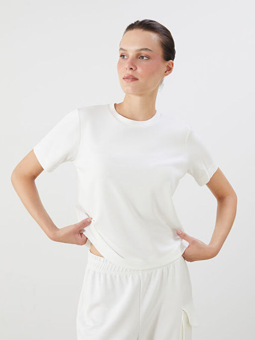 Bisiklet Yaka Nak??l? Kad?n Ti??rt