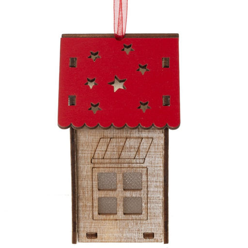 Изделие декоративное подвесное "Домик" с подсветкой, L7 W5 H9,5 см, 2в.