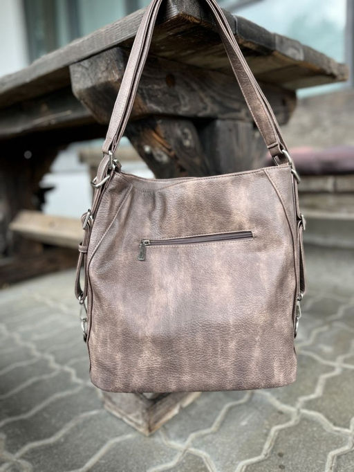 Женская сумка-рюкзак из эко кожи 9902 Кофе - Kenguluna фото 5