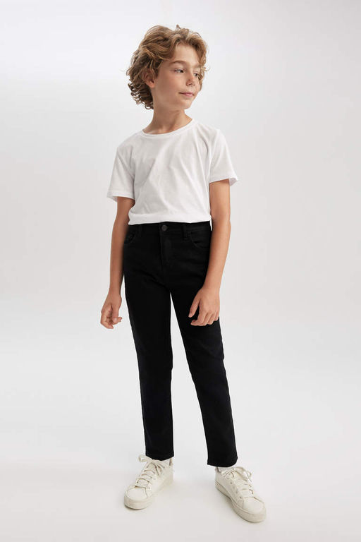 Джинсовые брюки прямого кроя для мальчиков Снова в школу - Defacto фото 3