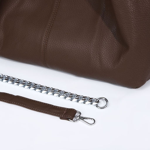 Сумка-мешок на молнии, наружный карман, цвет коричневый - Simaland фото 6