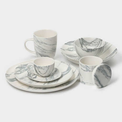 Набор чайный фарфоровый Magistro Real Marble, 4 предмета: 2 чашки 150 мл, 2 блюдца d=12,5 см  фото 11