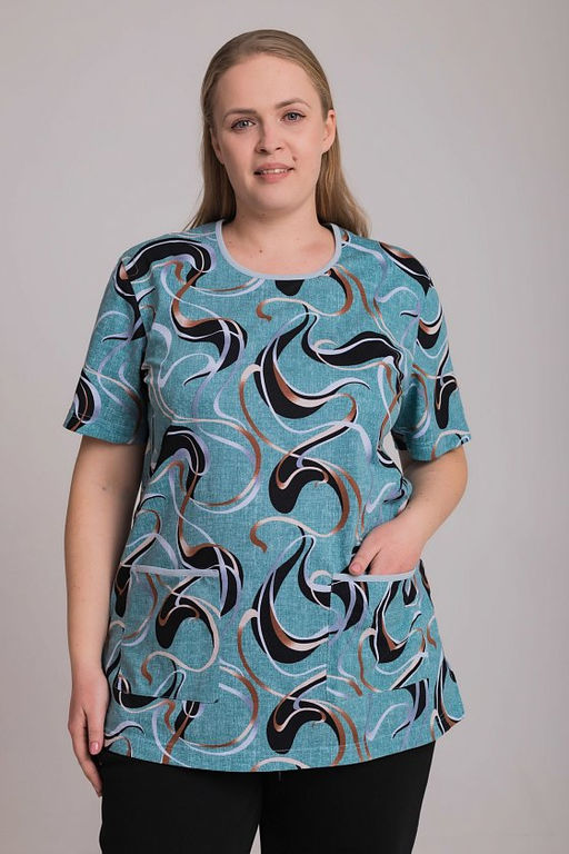 Футболка М30081Вмч ментол/черный - Елена фото 2