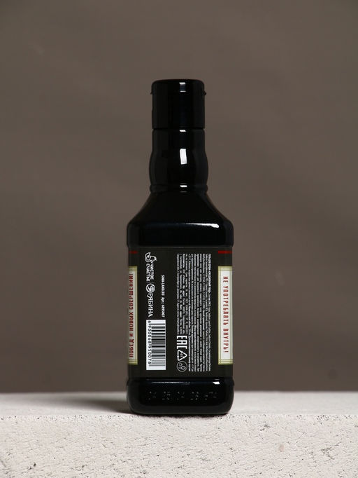 Подарочный набор «На удачу», гель для душа во флаконе виски, чёрный и мочалка лента, Чистое счастье