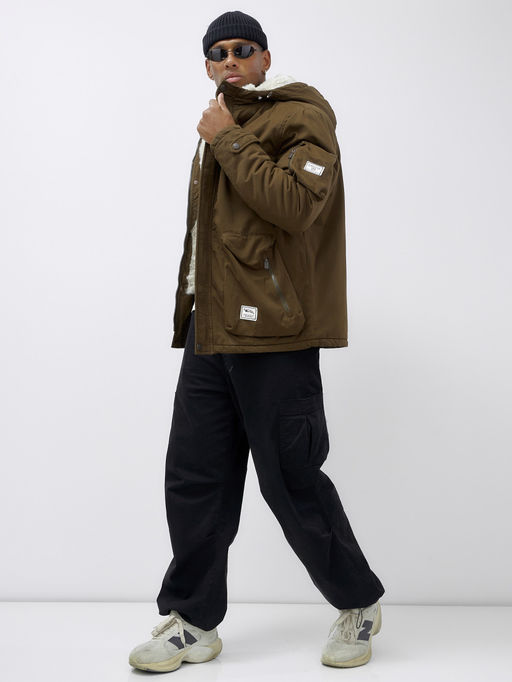 Куртка молодежная мужская зимняя с мехом темно-коричневого цвета 2611TK - Mtforce фото 12