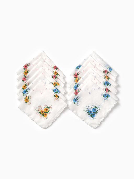 Платки носовые женские Экономь и Я. Полянка 30?30 см, набор 12 шт., рис. МИКС