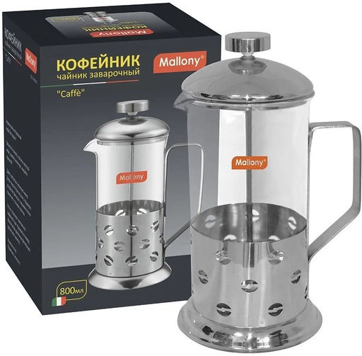 Чайник/кофейник (кофе-пресс) Кофе (Caffe) B535-800ML (сталь) 950082 /Mallony/ фото 4