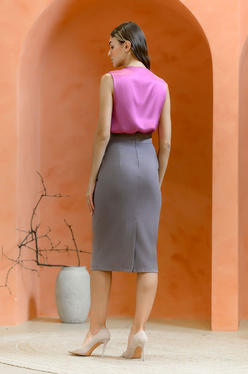 УЦЕНКА. Блуза фиолетовая без рукавов - 1001dress фото 6