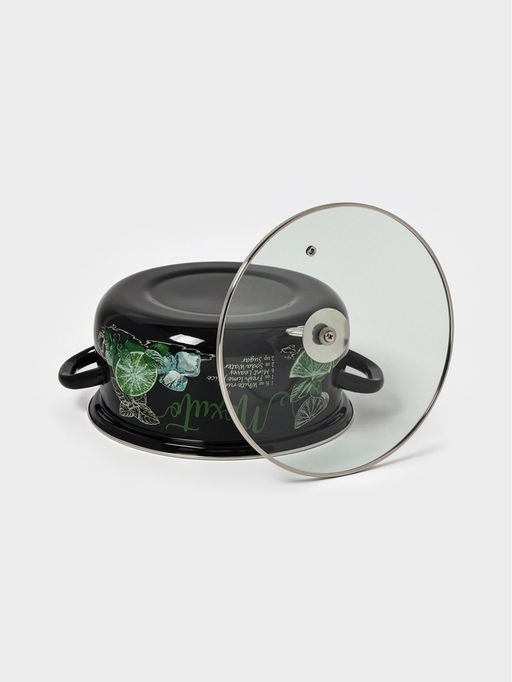 Кастрюля эмалированная «Мохито», 4 л, d=26.1 см, чёрная