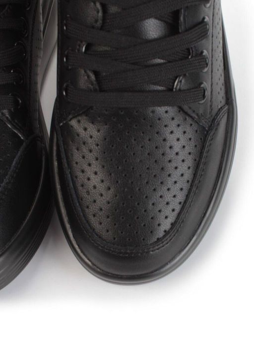 05-PDD180-6 BLACK Кроссовки женские (натуральная кожа)