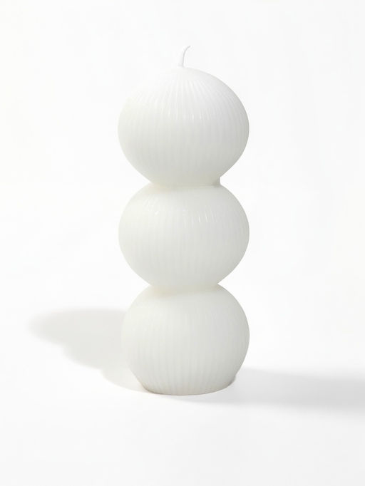 Свеча интерьерная «Шёлковые линии», 4×4×12.3 см, 150 г, 13 ч, белый