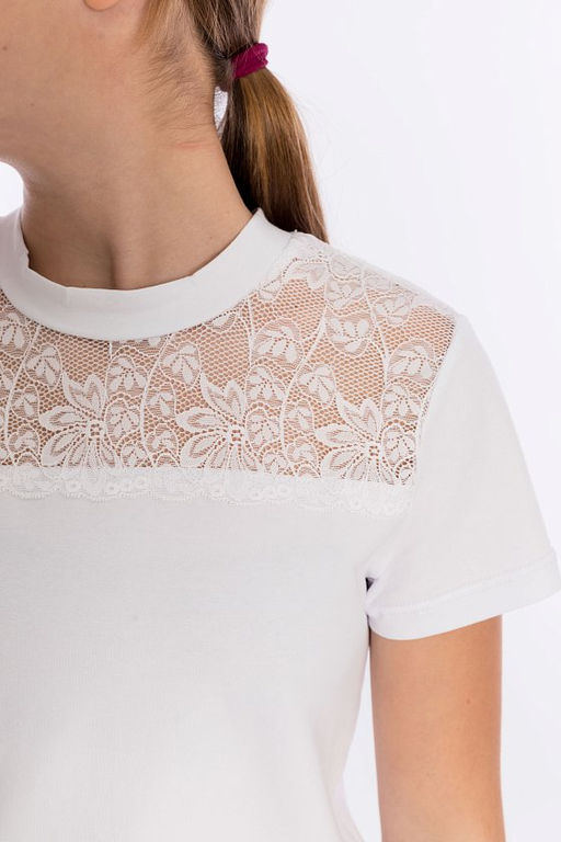 Джемпер с коротким рукавом М21887б Белый - Елена фото 8