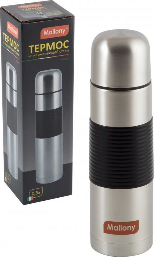 Термос 0,5л из нерж.стали с силиконовыми вставками, серия NUOVO, тм Mallony арт.005232  фото 3