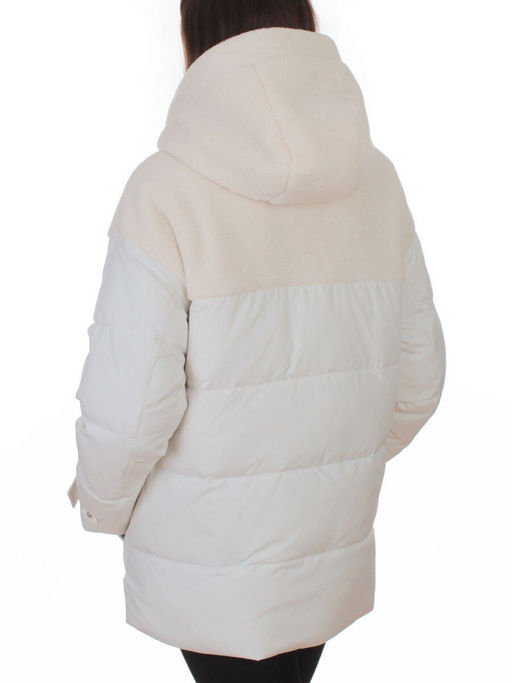 7716 MILK/WHITE Куртка зимняя женская (150 гр. синтепон)