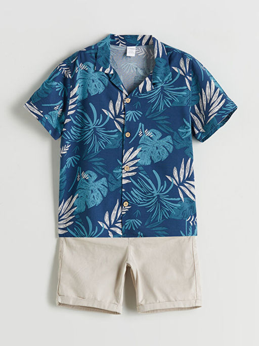 Resort Yaka Erkek Bebek G?mlek ve ?ort 2li