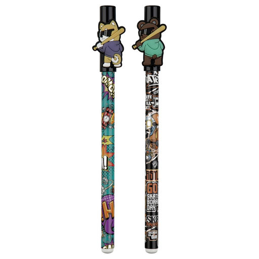 Ручка шар. MESHU "Cheeky Friends" (MS_65686) синяя, 0.7мм, корпус ассорти, с фигуркой