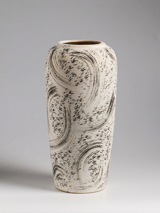 Ваза «Сэнс», 28.5×13 см, керамика, бело-чёрная