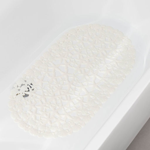 Коврик противоскользящий в ванну Доляна «Прибрежье», на присосках, 38×68 см, цвет белый