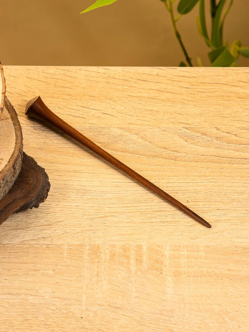 Шпилька для волос, 20 см, дерево Соно, ракушка, тёмно-коричневая