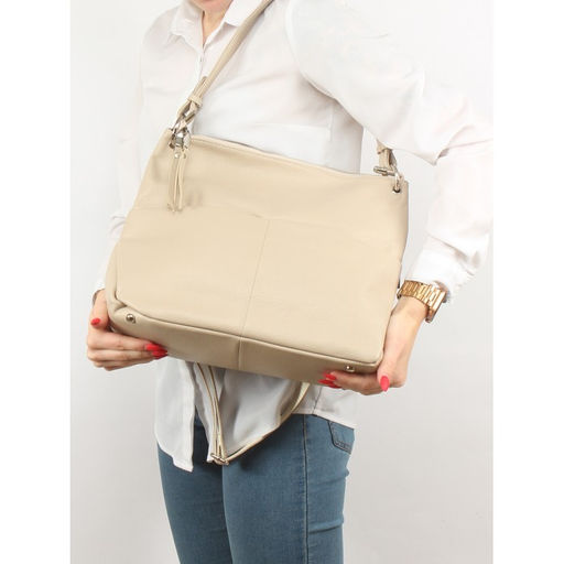 Сумка женская натуральная кожа GU 163-8378, 1отд+карм/перег, плечевой ремень, бежевый SALE 255354 - Adelia фото 10