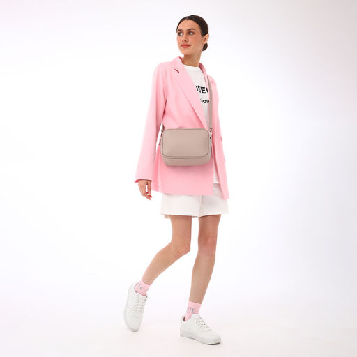 Сумка женская кросс-боди TEXTURA на молнии, 24×9×15 см, бежевая