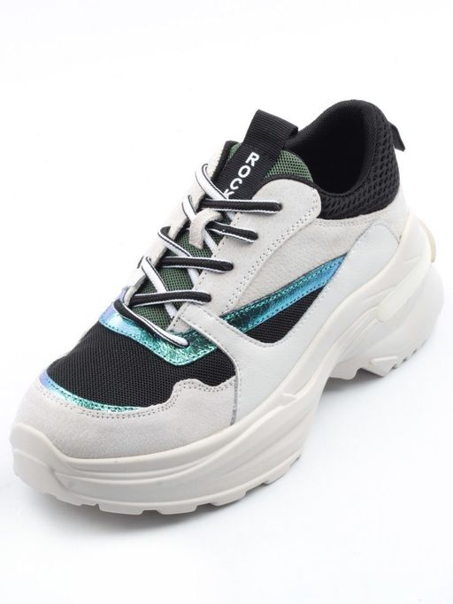 05-DMG11-2 WHITE/GREEN Кроссовки женские (нат.кожа, нат.замша, текстиль) - Фабричный китай фото 6